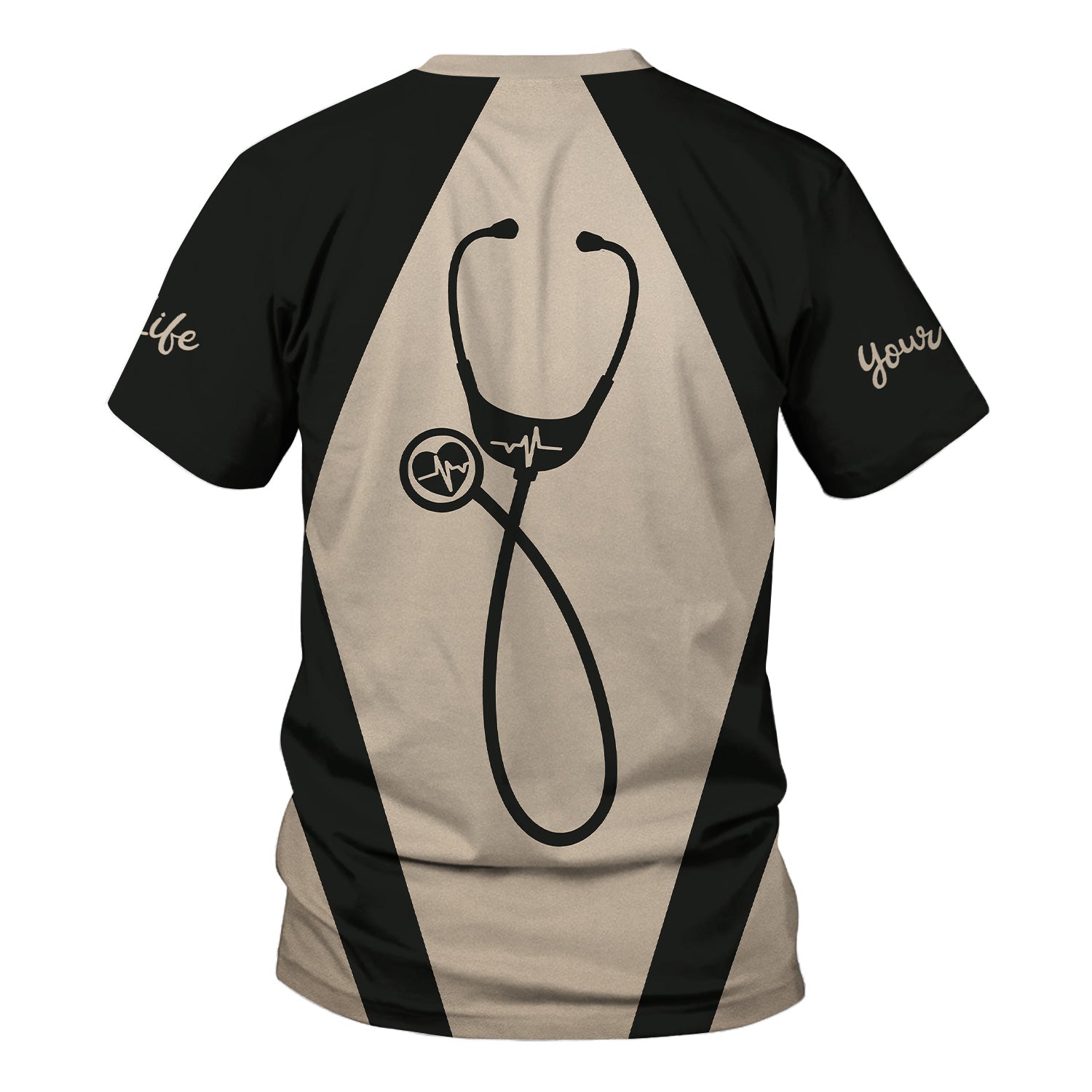 Personalized Nurse Scrubs - Stethoscope & Cross Design - Nursing Is A Calling Shirt for RN CNA LPN Healthcare Workers