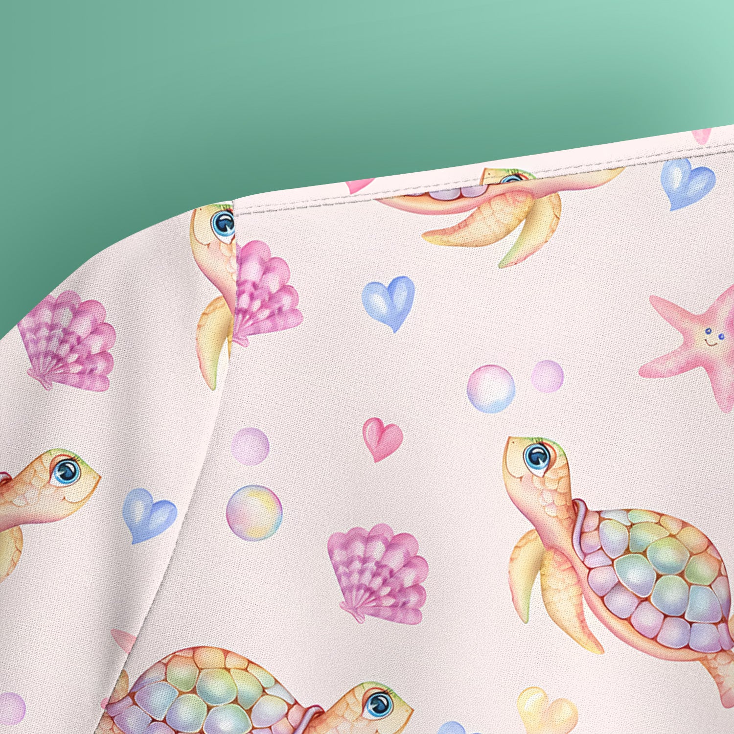 Sea Turtle Ocean Print Scrub Top, Comfortable Scrubs for Nurses