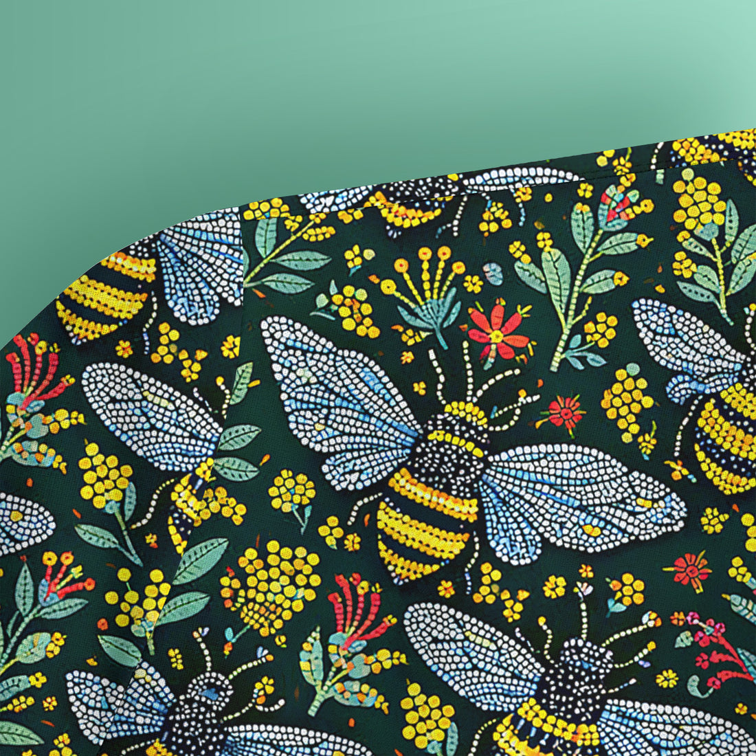 Honey Bee And Wildflower Garden Pattern Scrub Top, Comfortable Scrubs for Nurses