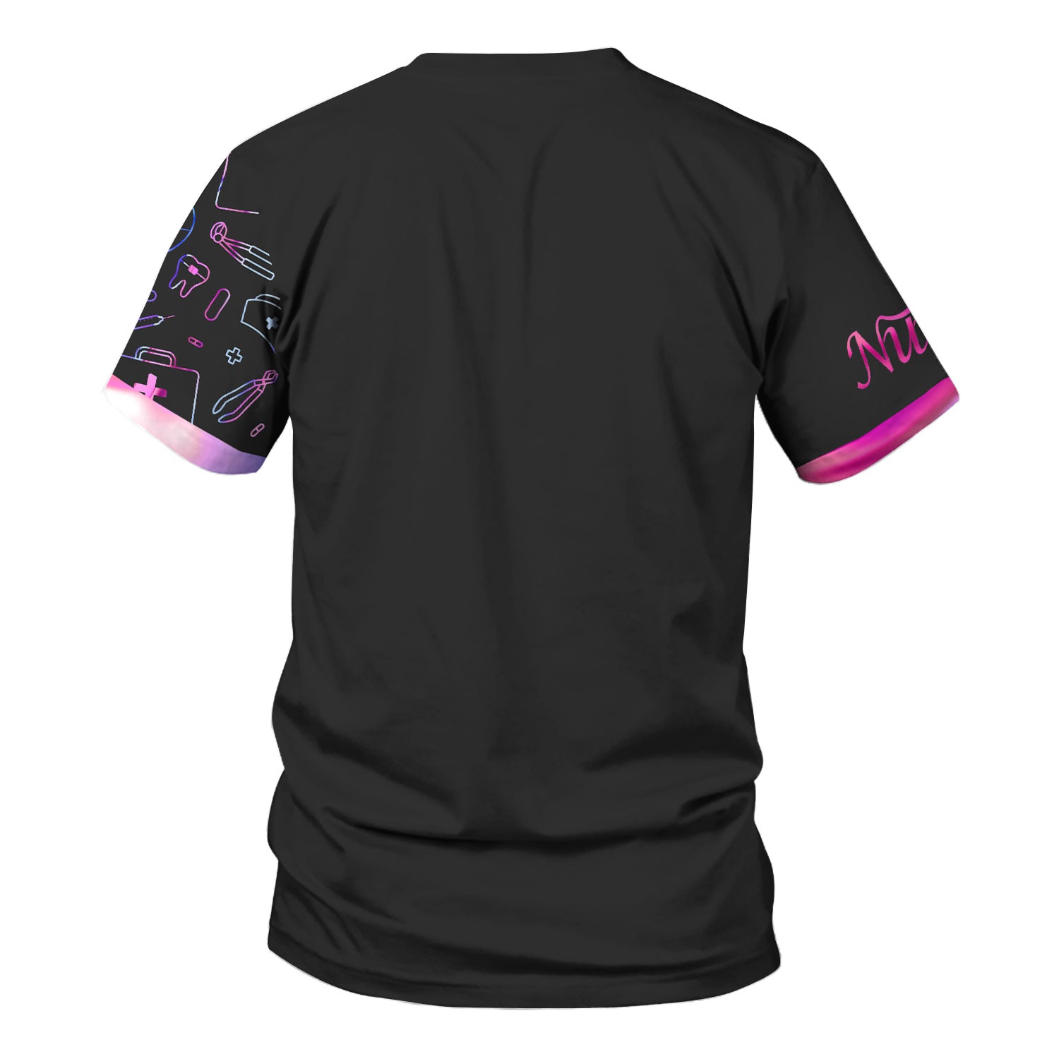Personalized Funny Skeleton Nurse Scrub Top - Heart Sunglasses & Syringe Design - Custom Name Medical Gift for RN LPN CNA