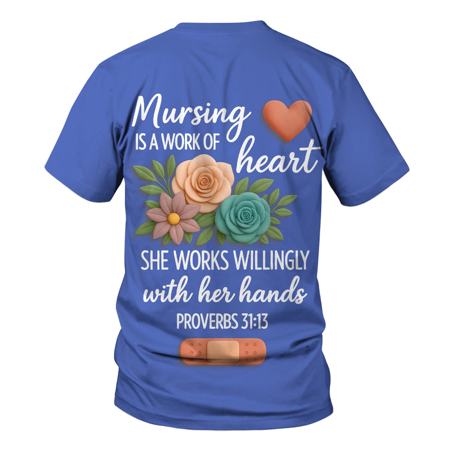 Nurse Appreciation Shirt for CNA RN LPN - Floral Heart Stethoscope Design - Custom Photo & Name Gift for Women Healthcare Workers - Multiple Shirt Colors Available