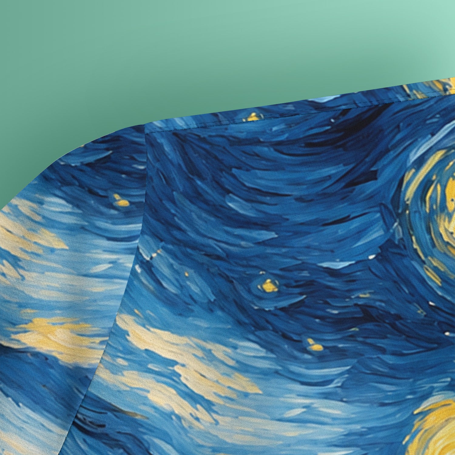 Swirling Moonlit Cat Scene Print Scrub Top, Comfortable Scrubs for Nurses