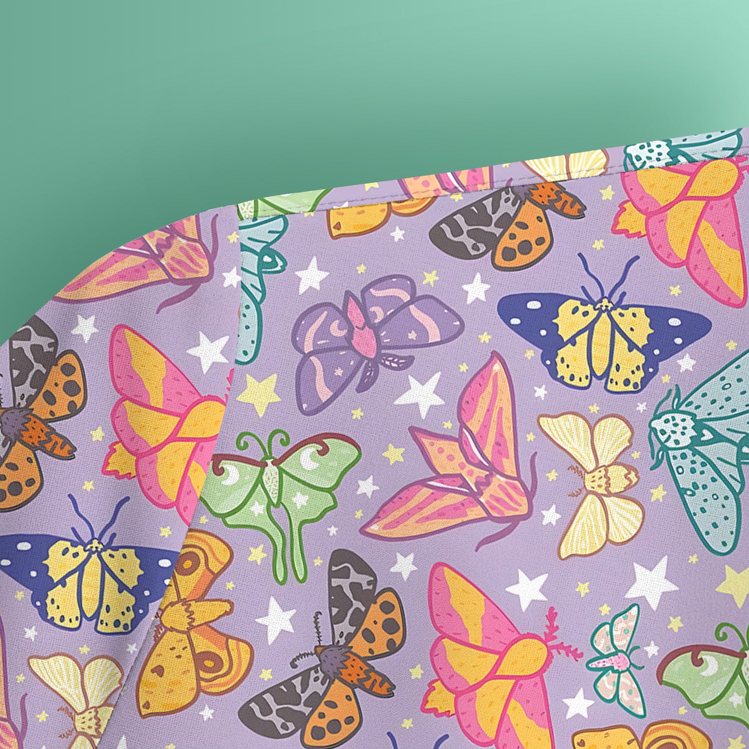Colorful Butterfly Moth Pattern Scrub Top, Comfortable Scrubs for Nurses
