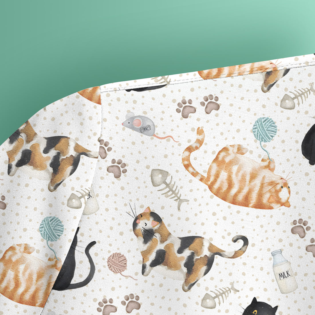 Cute Cat Yarn Paw Pattern Scrub Top, Comfortable Scrubs for Nurses