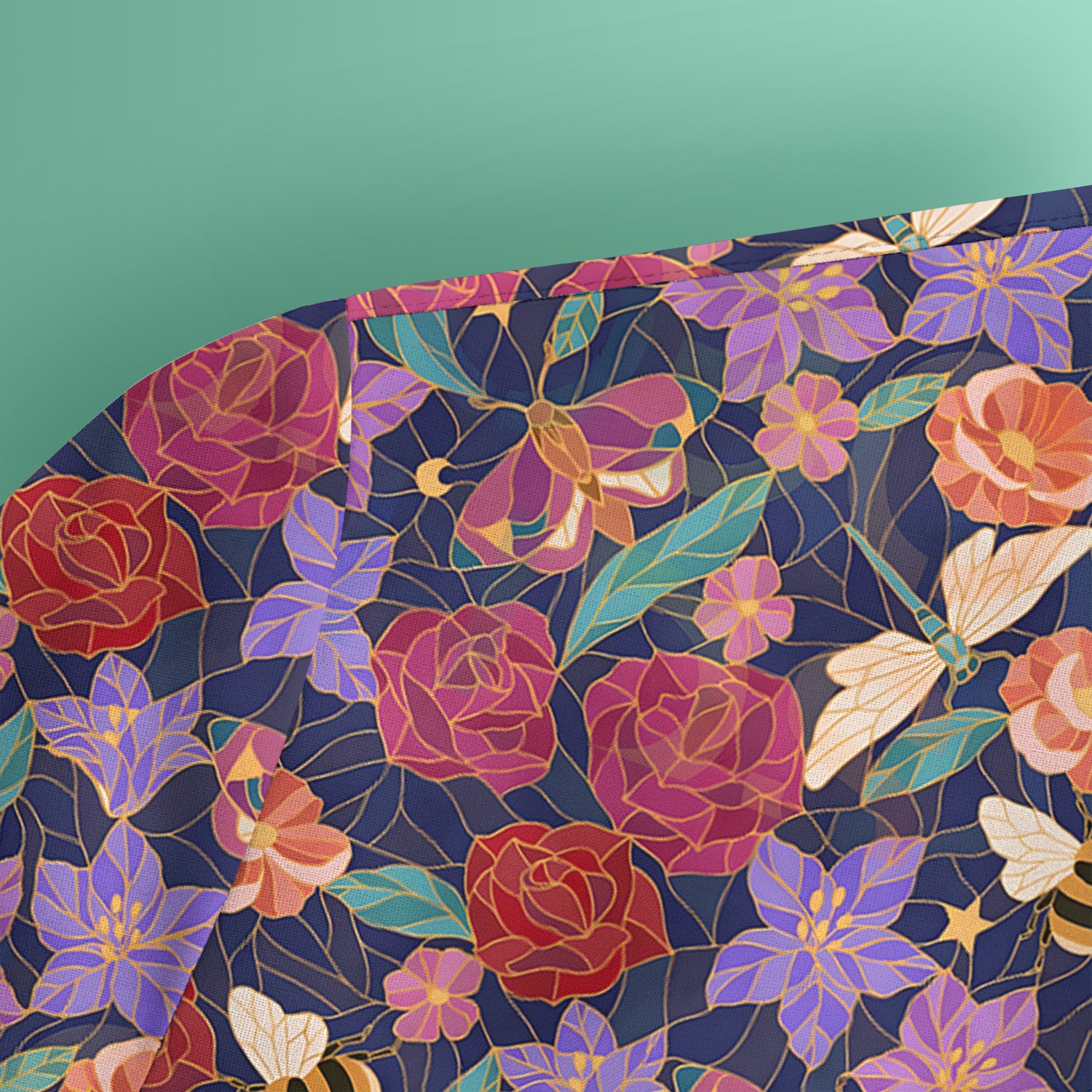 Charming Floral Garden With Bees And Dragonflies Scrub Top, Comfortable Scrubs for Nurses