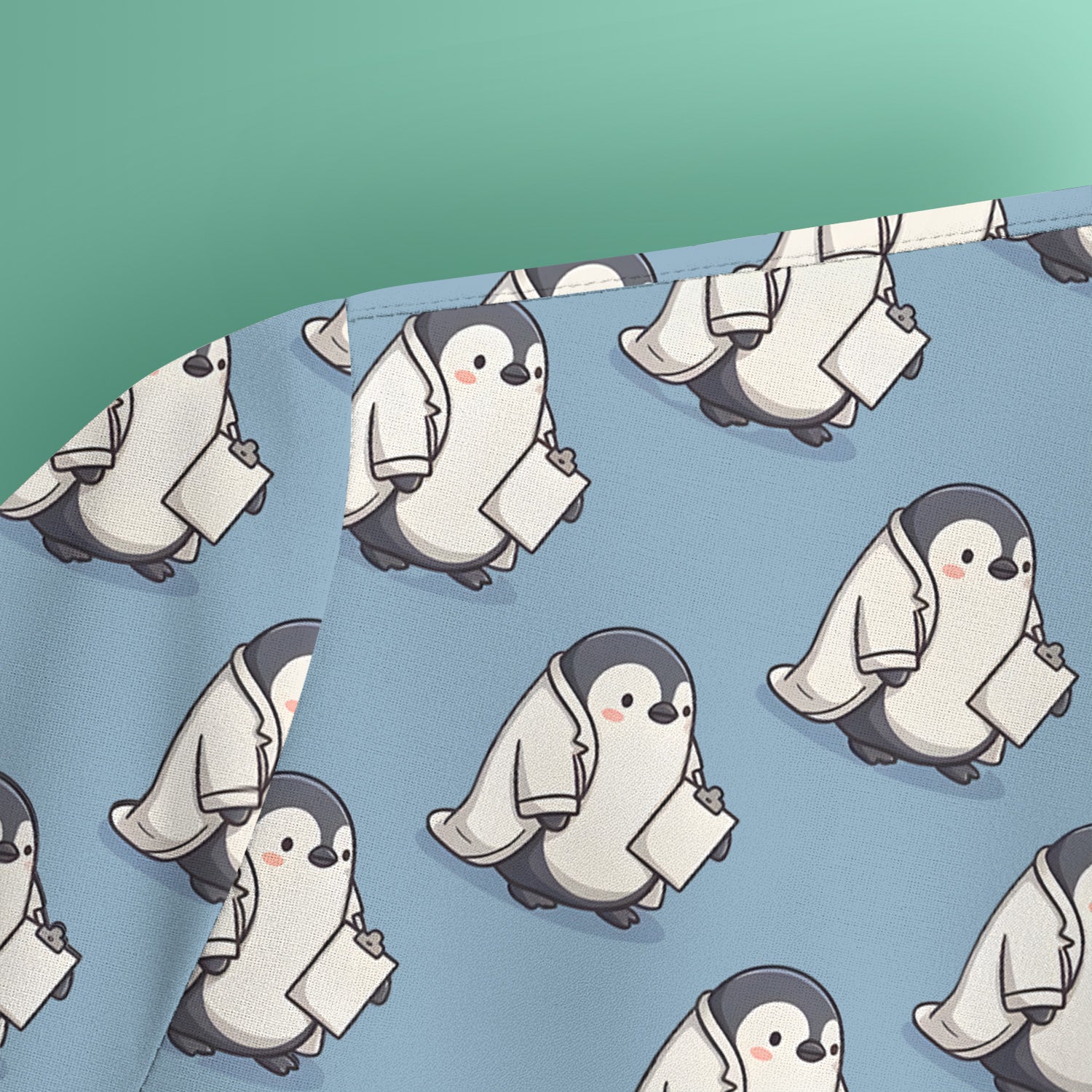 Penguin Nurse Medical Pattern Scrub Top, Comfortable Scrubs for Nurses