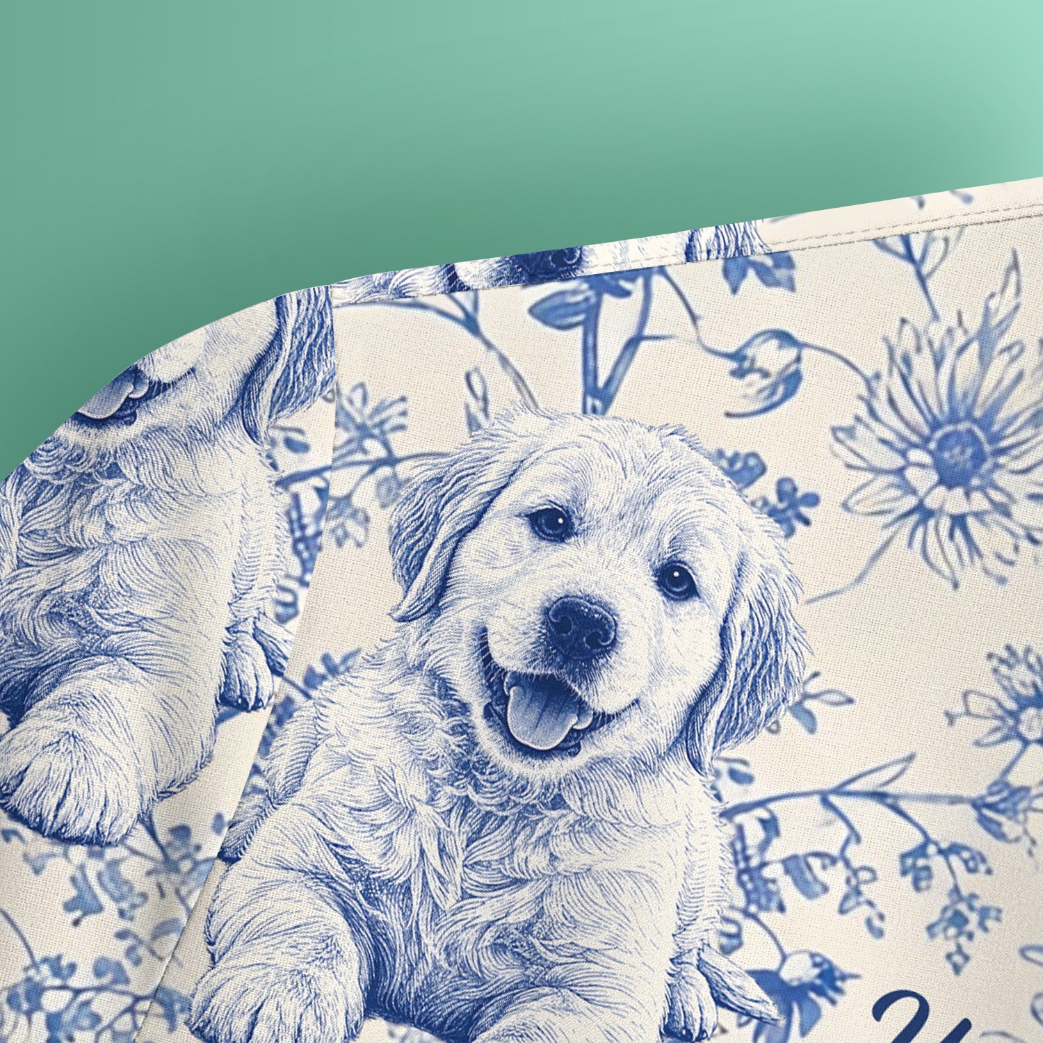 Personalized Custom Pet Photo Name Floral Pattern Scrub Top, Breathable Fabrics Nursing Uniform