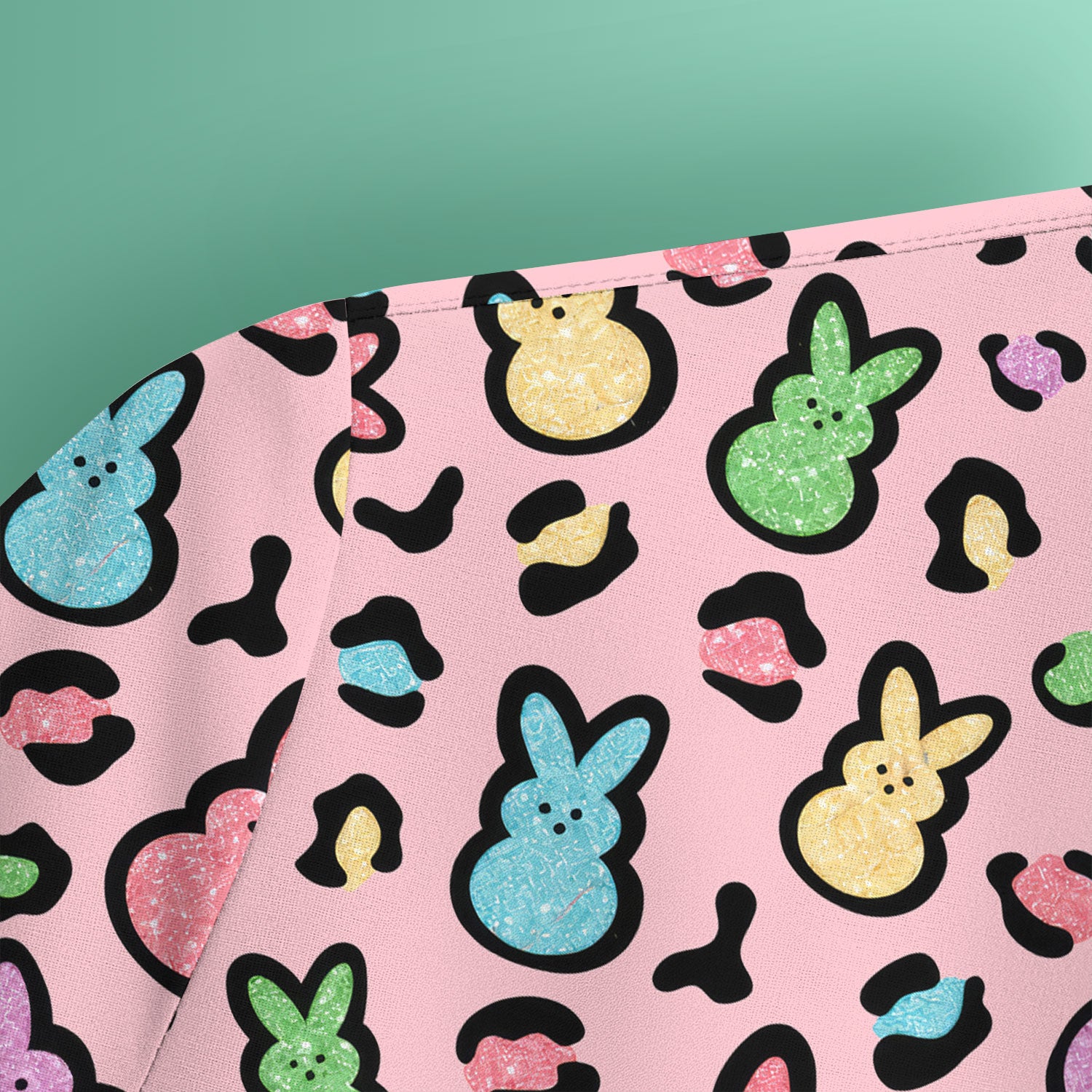 Cute Easter Bunny Pastel Pattern Scrub Top, Comfortable Scrubs for Nurses