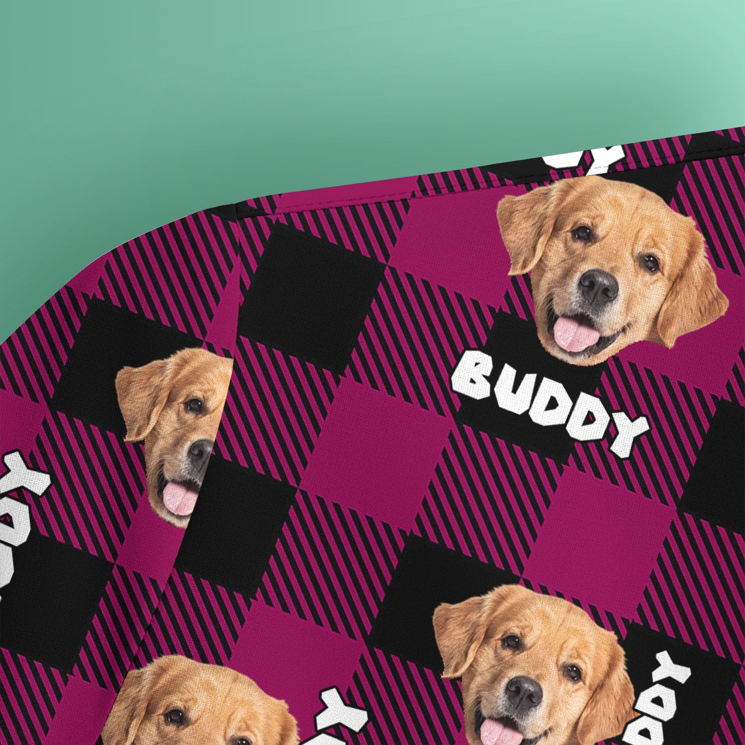 Custom Dog Face Scrub Top, Personalized Pet Photo Checkered Pattern Shirt, Custom Name Vet Tech Gift For Nursing