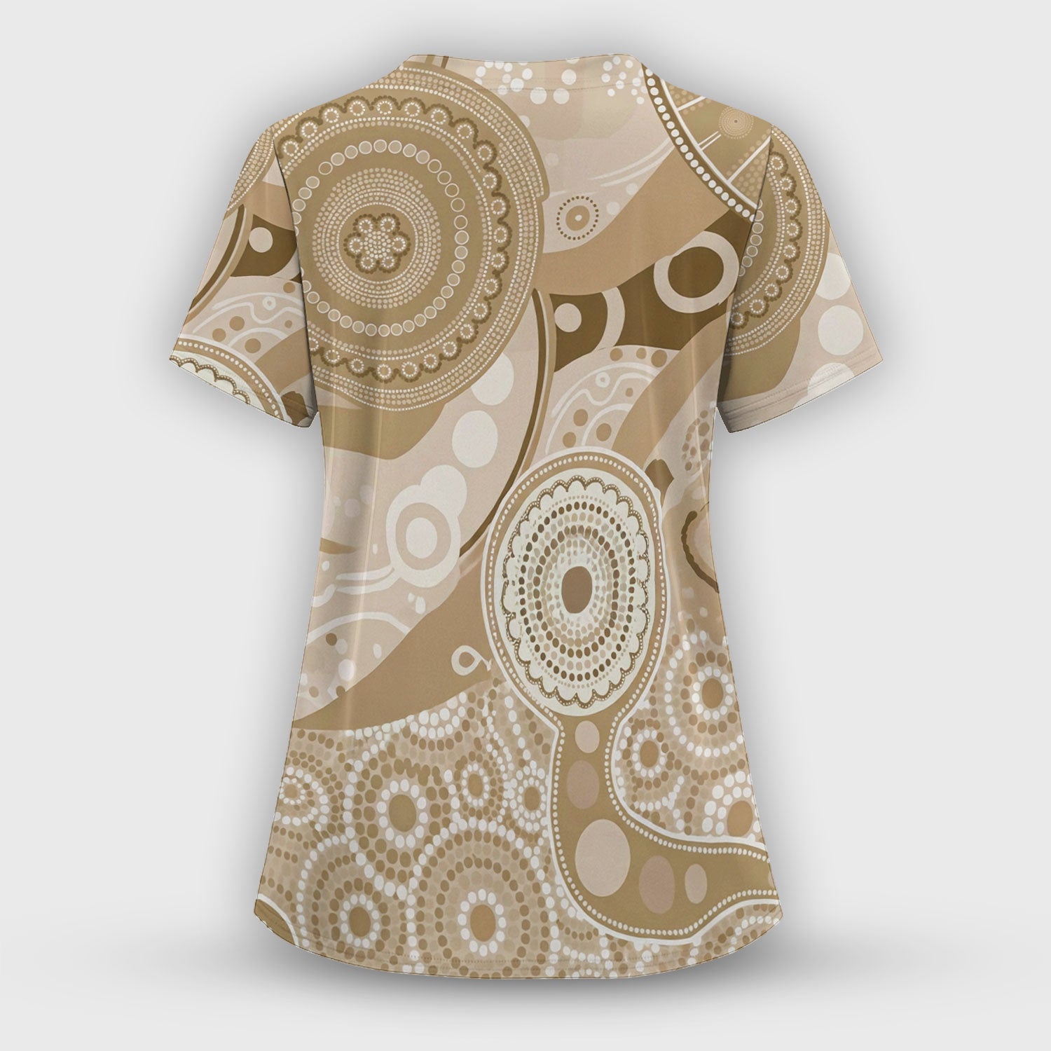 Australian Indigenous Inspired Dot Art Scrub Top, Cute Koala Pattern Nurse Shirt, Comfortable Scrubs For Nursing