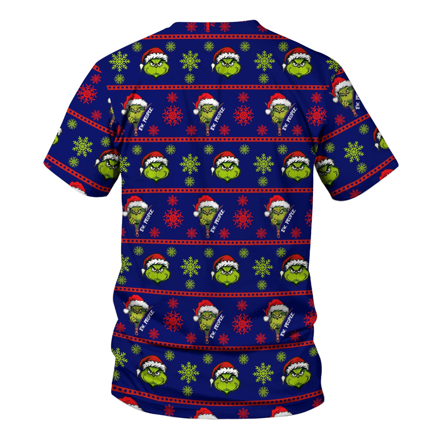 Grinch Scrub Top for Nurses - Christmas Holiday “Ew, People” Medical Uniform - Xmas Gift for RN CNA LPN