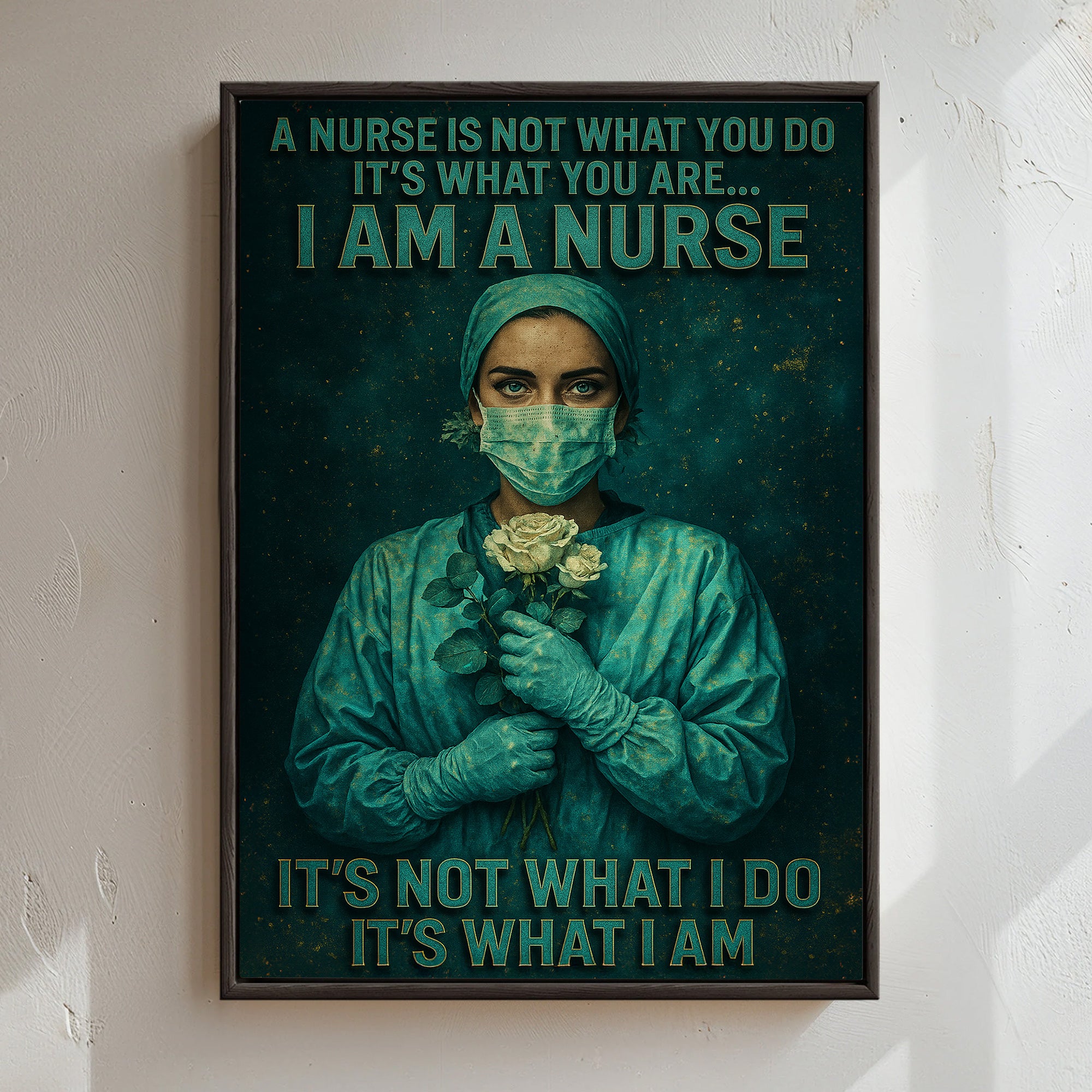 I Am A Nurse Canvas Wall Art, Inspirational Quote Gift for Healthcare Workers, Medical Office Home Decor