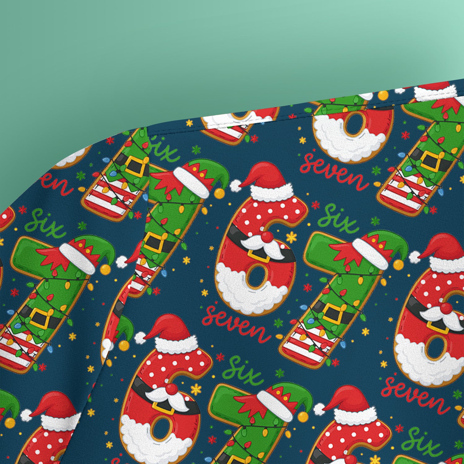 Christmas 67 Pattern Scrub Top, Festive Holiday Medical Uniform Shirt For Nursing