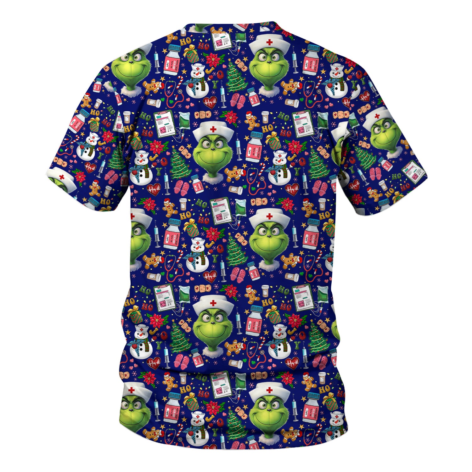 Christmas Nurse Scrub Top - Funny Grinch Medical Top for Women - Multiple Colors Gift for CNA RN LPN
