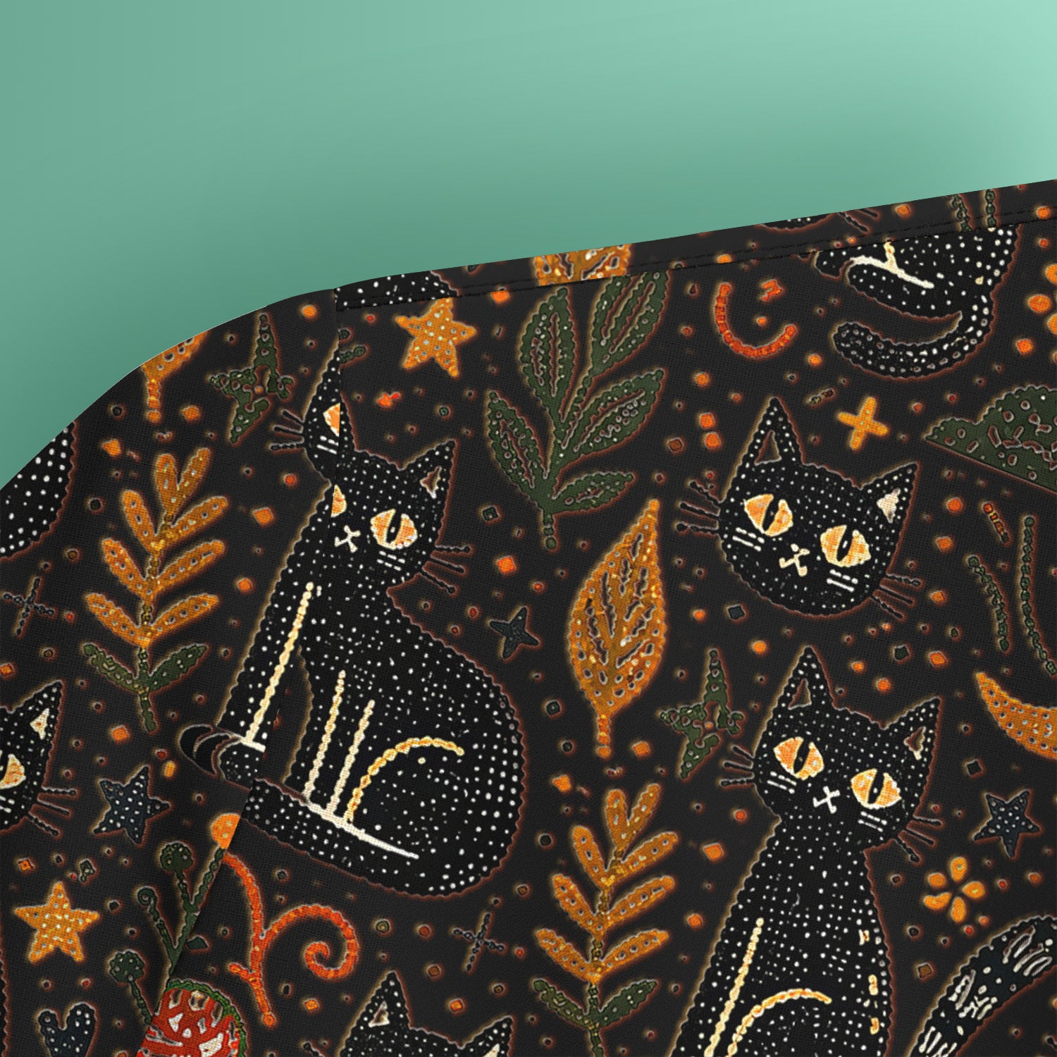 Mystic Black Cat Celestial Doodle Pattern Scrub Top, Comfortable Scrubs for Nurses