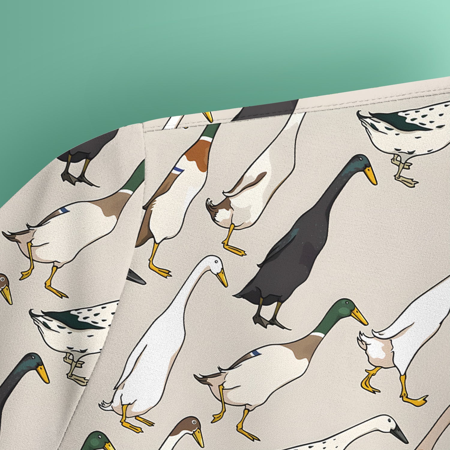 Duck Farm Animal Pattern Scrub Top Scrub Top, Breathable Fabrics Nursing Uniform