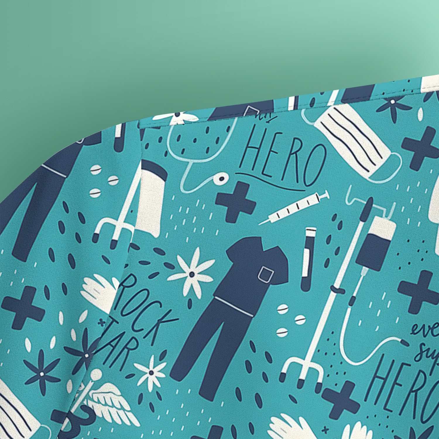 Inspirational Healthcare Hero Medical Tools Nurse Pattern Scrub Top, Comfortable Scrubs for Nurses