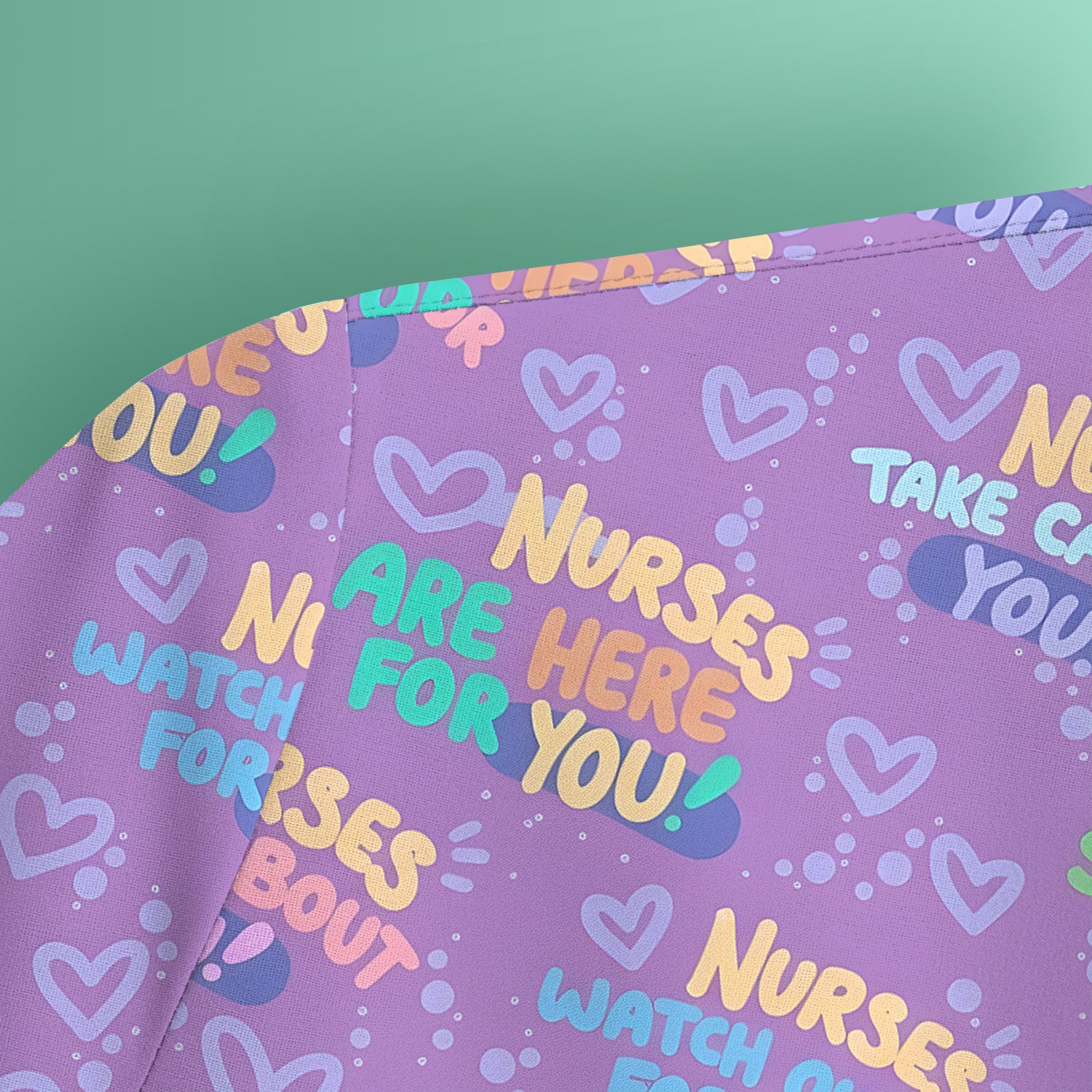 Inspirational Nurse Quote Care Message Pattern Scrub Top, Comfortable Scrubs for Nurses