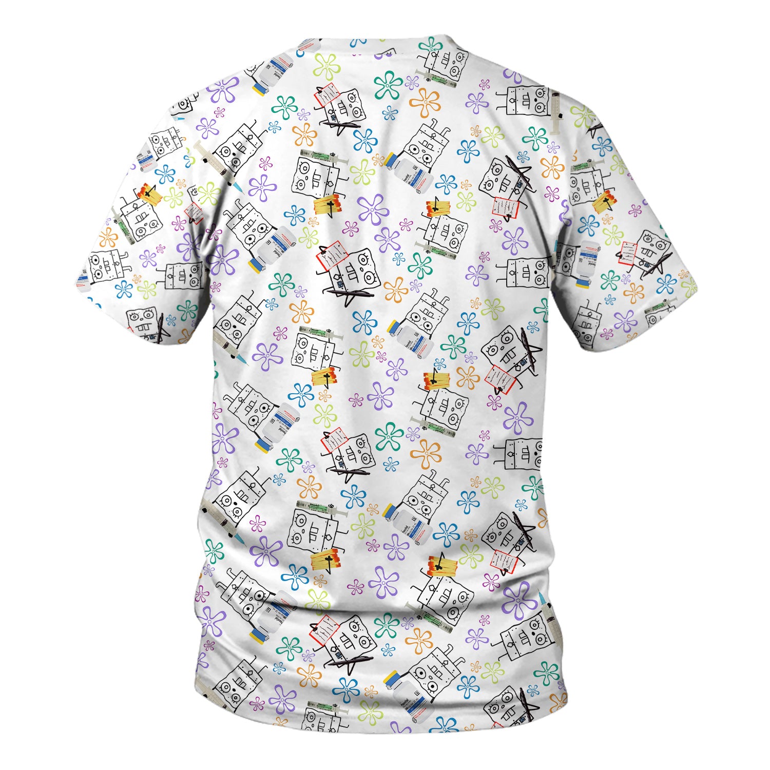 Cute Doodle Bob Energy Drink Nurse Shirt - Cartoon Medical Graphic Tee for Women - Gift for  RN MD CNA RT
