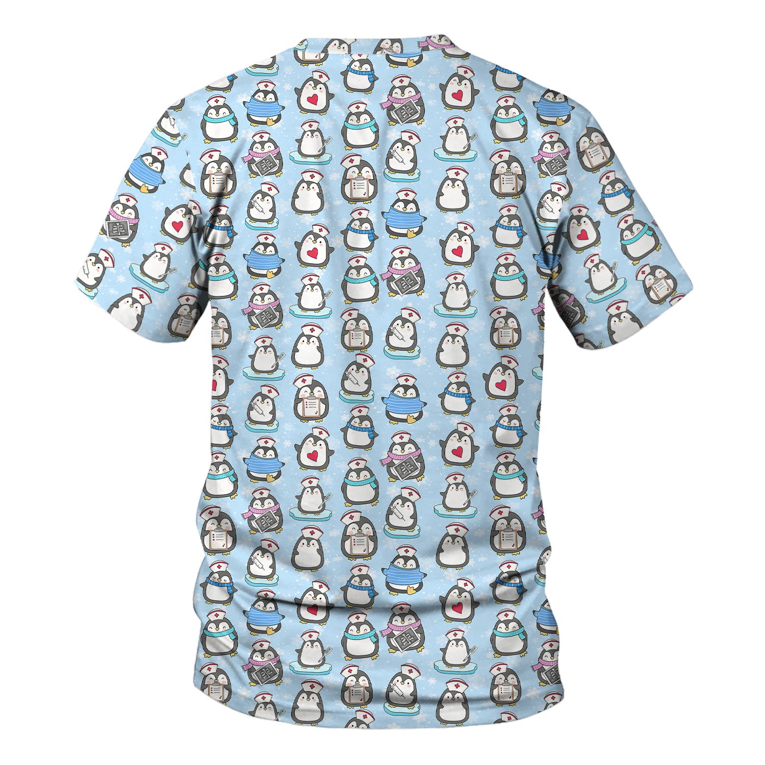 Personalized Funny Christmas Nurse Shirt - Cute Penguin with Syringe Graphic Tee - Gift for RN LPN CNA