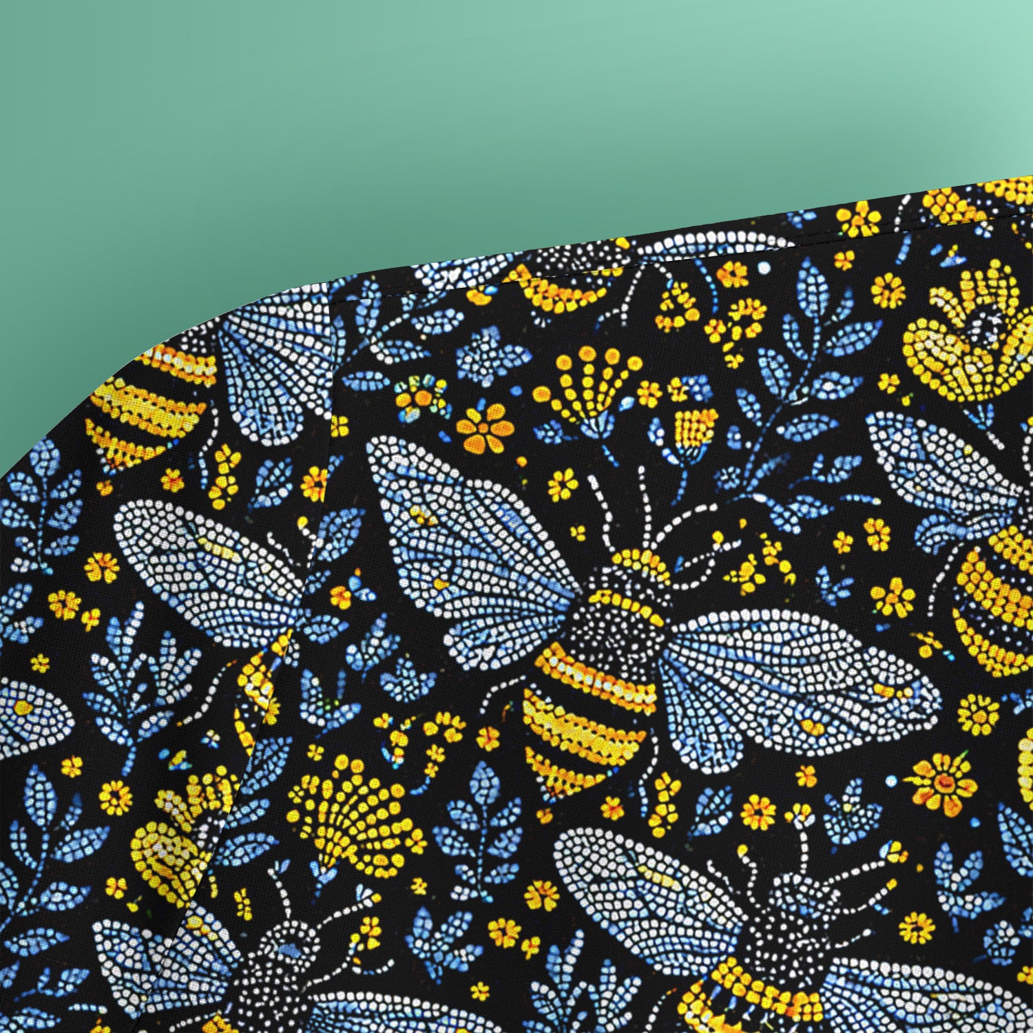 Honey Bee And Wildflower Garden Pattern Scrub Top, Comfortable Scrubs for Nurses