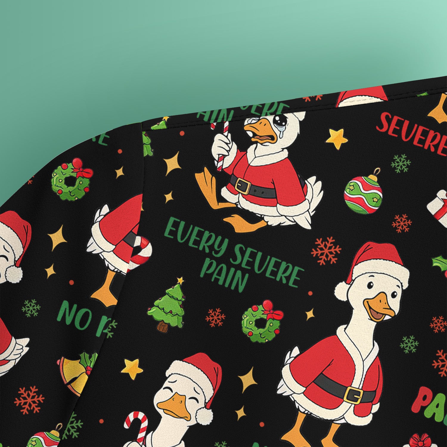 Christmas Nurse Scrub Top - Funny Goose Pain Scale - Cute Holiday Medical Uniform for Women