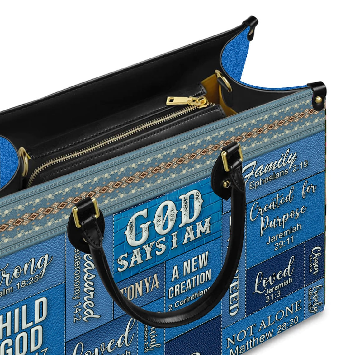 Personalized Christian Nurse Handbag, God Say I Am Bible Verses, Gift for CNA RN LPN Healthcare Worker