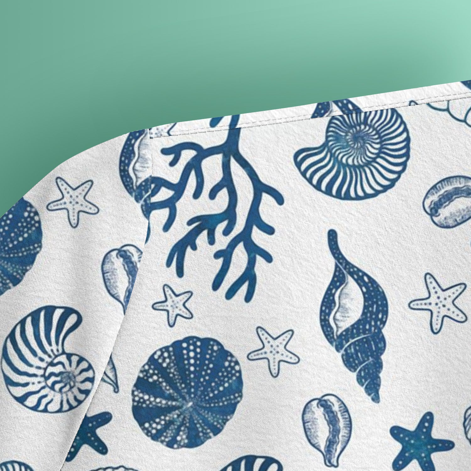 Cute Ocean Shell Starfish Pattern Scrub Top, Comfortable Scrubs for Nurses