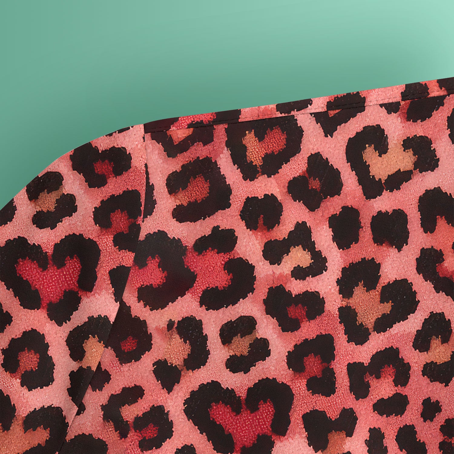 Leopard Pattern Nurse Scrub Top, Pink Medical Nurses Shirt, Breathable Fabrics Nursing Uniform, Valentine