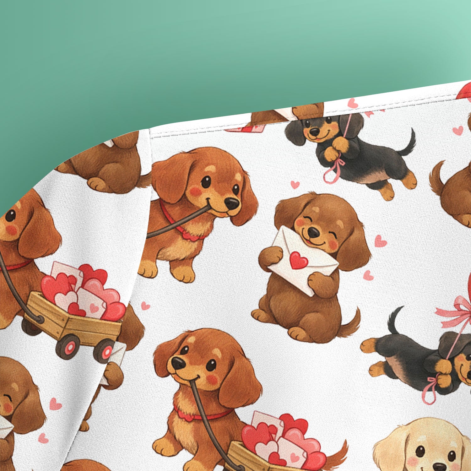 Cute Dachshund Nurse Scrub Top For Nurses, Wiener Dog Pattern Nurse Shirt, Breathable Fabrics Nursing Uniform