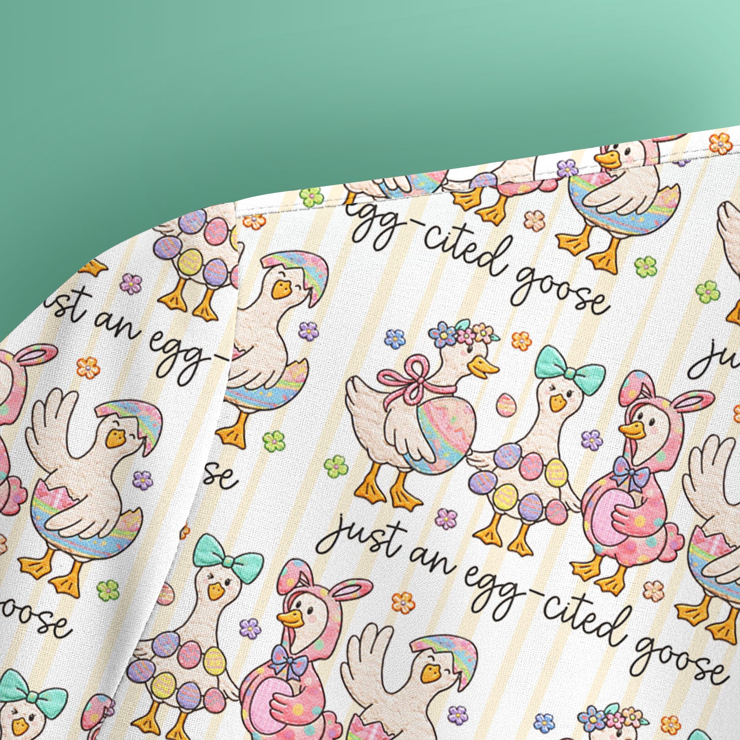 Cute Easter Goose Egg Pattern Scrubs Top, Breathable Fabrics Nursing Uniform
