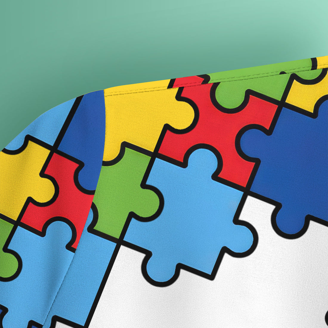 Autism Support Squad Puzzle Ribbon Print Scrub Top, Comfortable Scrubs for Nurses