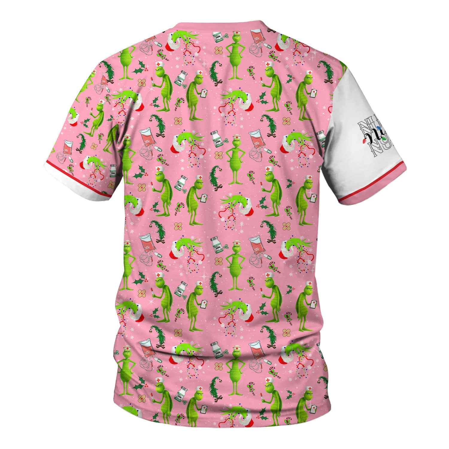 Personalized Grinch Nurse Scrub Top - Funny Christmas Scrub Shirt Multi Color - Feeling Extra Grinchy Today Holiday Nursing Gift