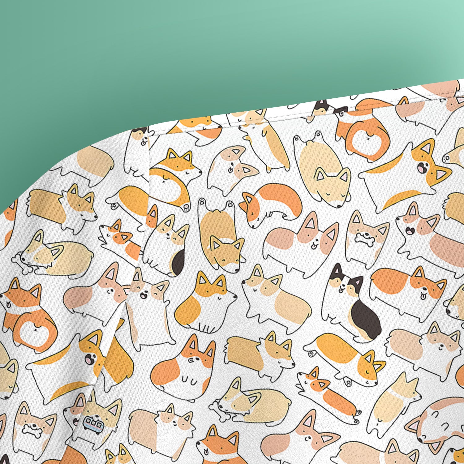 Cute Corgi Dog All Over Print Scrub Top, Comfortable Scrubs for Nurses