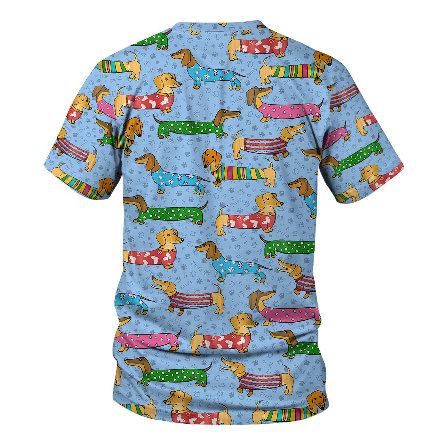 Dachshund Dog Scrub Top - Funny Animal Lover Scrubs For Women - RN LPN CNA Healthcare Workers Gift