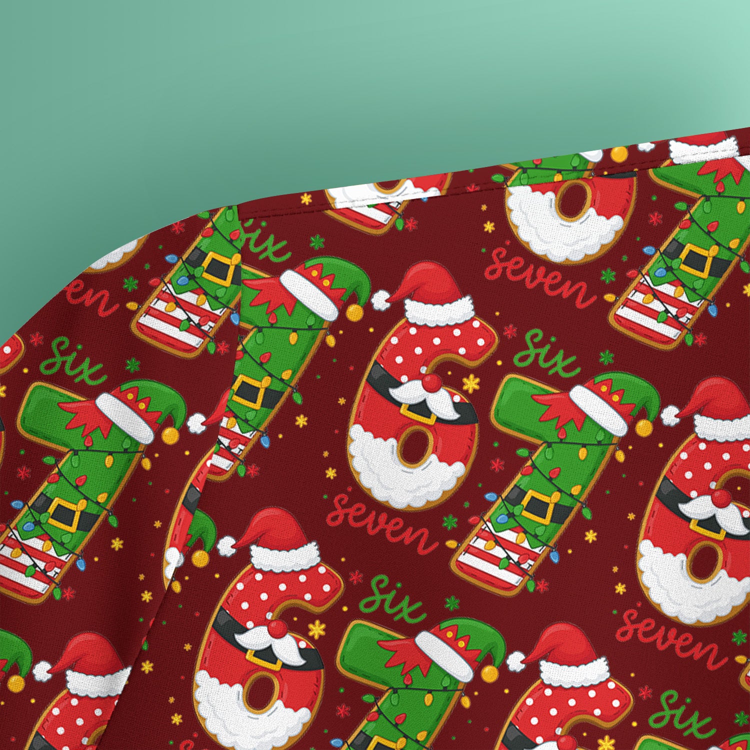 Christmas 67 Pattern Scrub Top, Festive Holiday Medical Uniform Shirt For Nursing