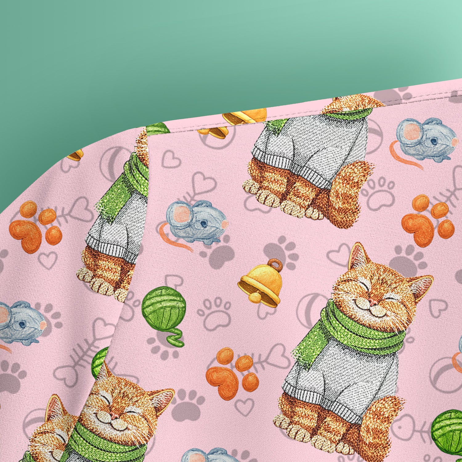 Adorable Cat Lover Nurse Scrub Top, Cute Cat Medical Pattern Shirt, Breathable Fabrics Nursing Uniform