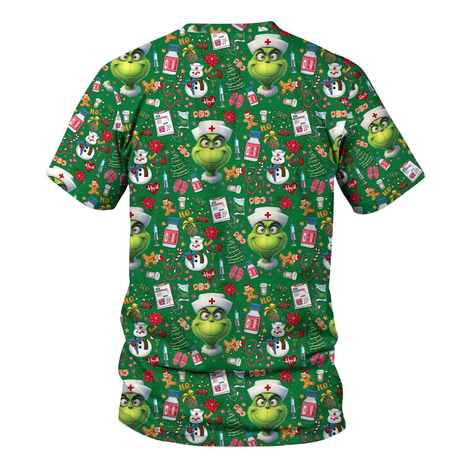 Christmas Nurse Scrub Top - Funny Grinch Medical Top for Women - Multiple Colors Gift for CNA RN LPN