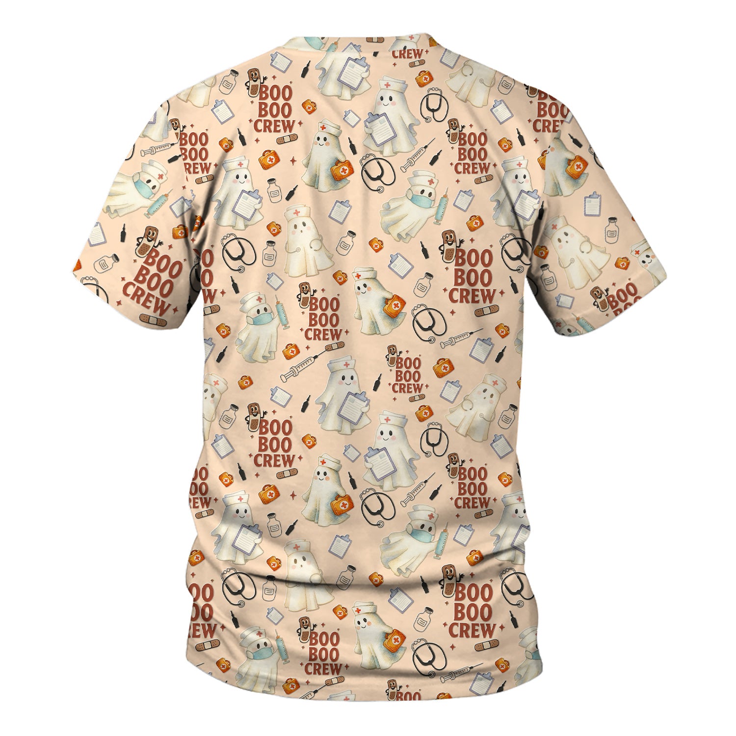 Cute Halloween Nurse Scrub Boo Boo Crew - Funny Ghost Medical Top for Women - Gift for RN LPN CNA