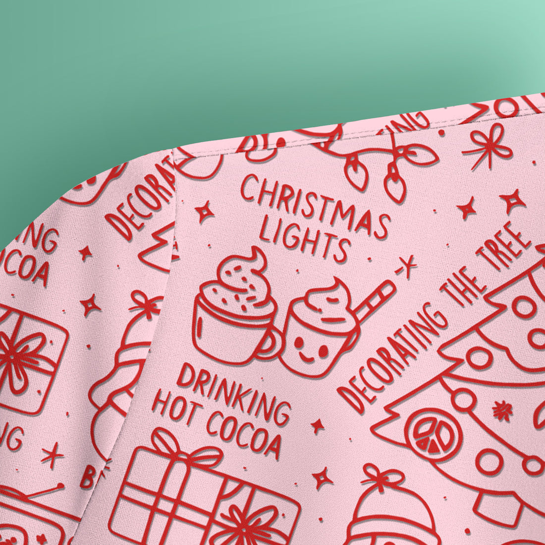 Christmas Pattern Scrub Top, Holiday Baking Cookies Nurse Shirt, Cute Medical Uniform Gift for RN, LPN, Healthcare Worker