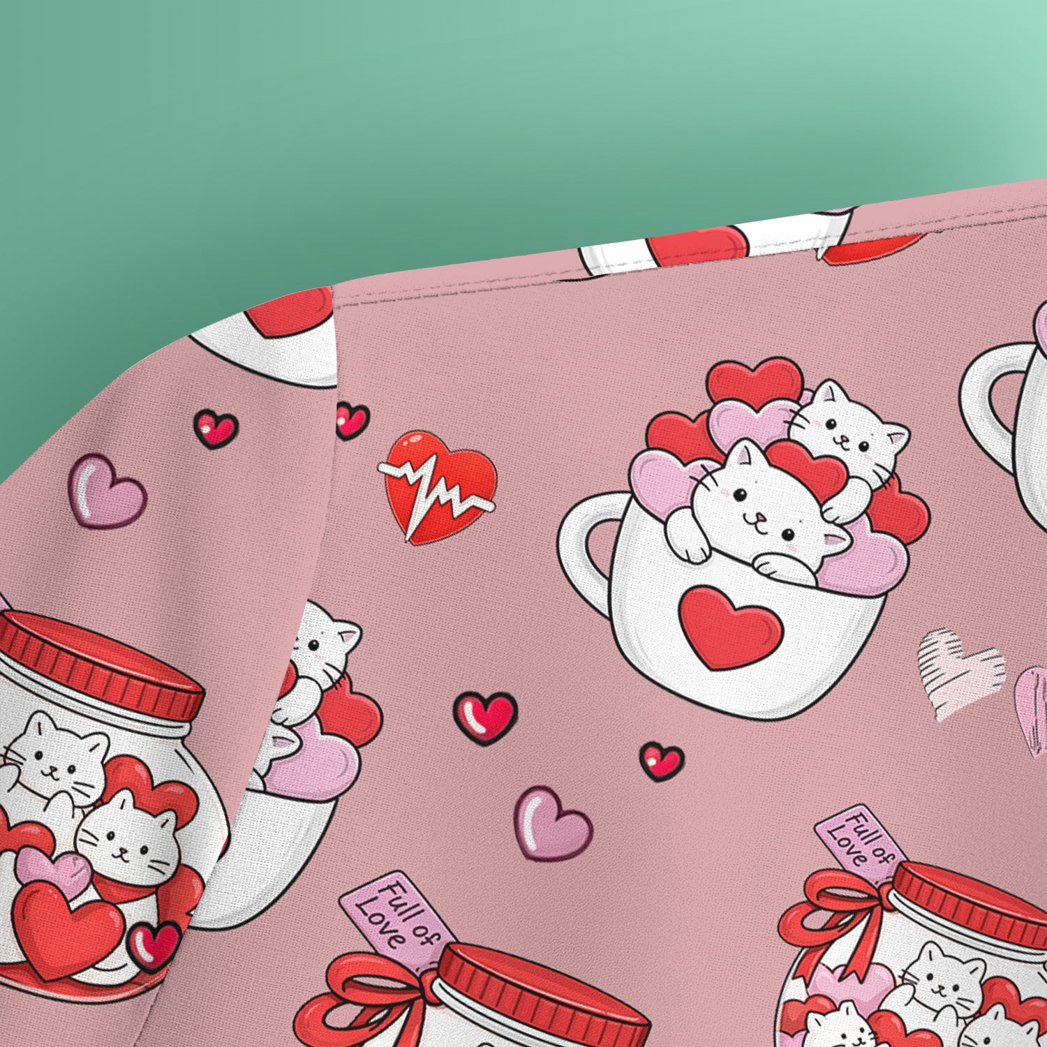 Cute Cat Valentine Nurse Scrub Top, Comfortable Scrubs for Nurses