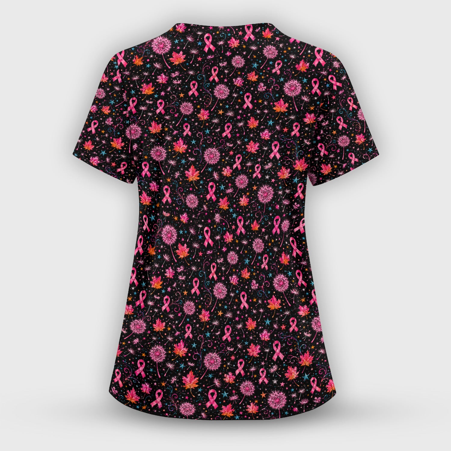 Meaningful Breast Cancer Awareness Skeleton Scrub Set, Scrub Pants and V Neck Top