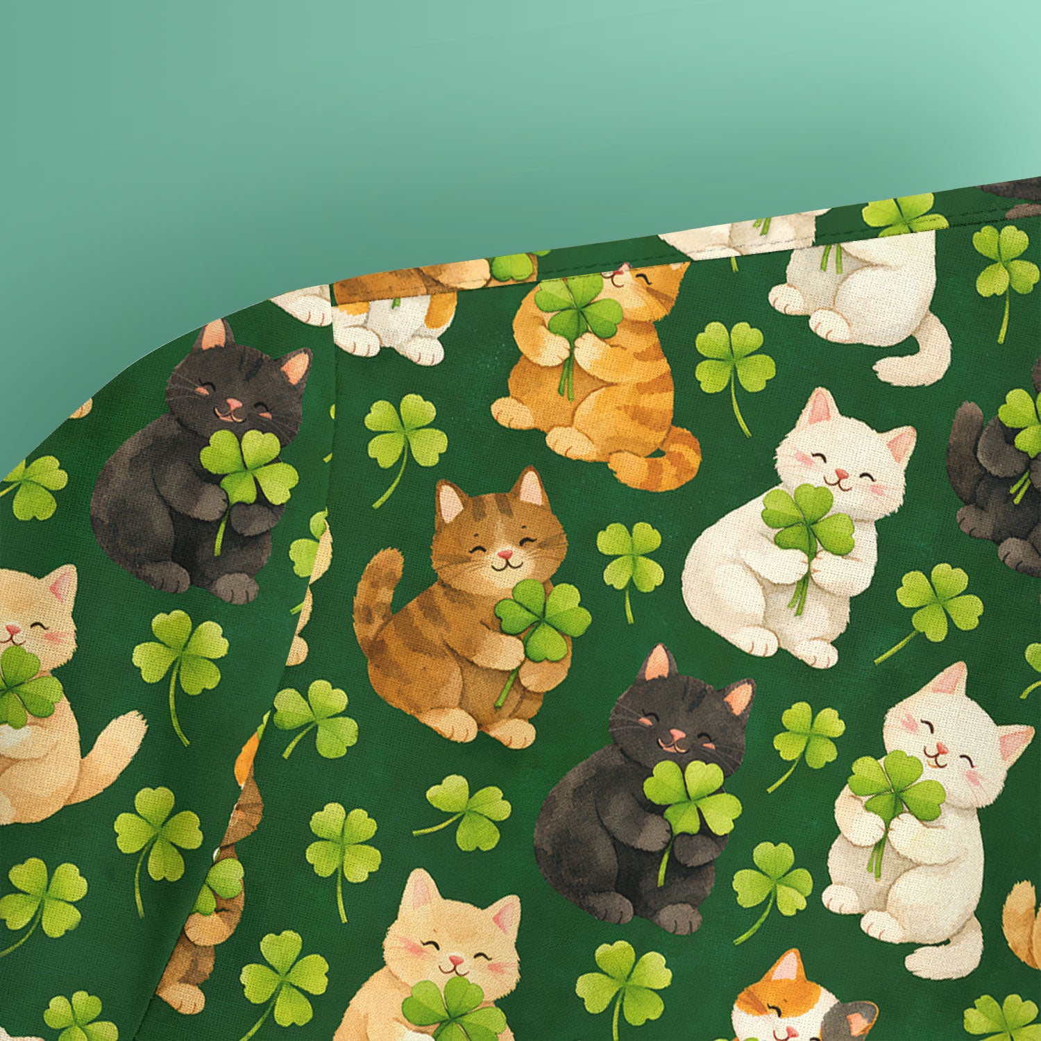 Funny St. Patrick’s Black Cat Nurse Scrub Top, Comfortable Uniform Scrubs For Nursing