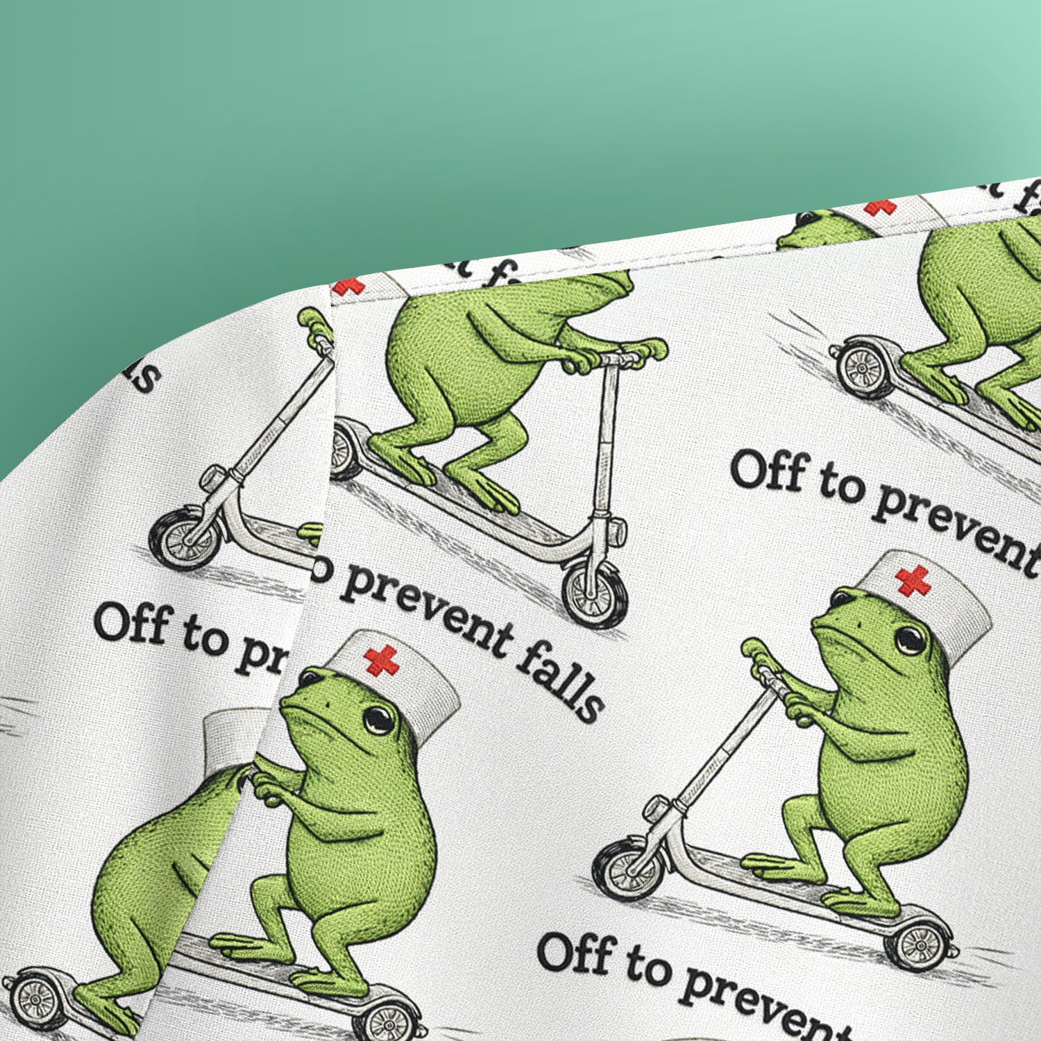 Funny Nurse Scrub Top, Off To Prevent Falls Nursing Shirt, Breathable Fabrics Nursing Uniform