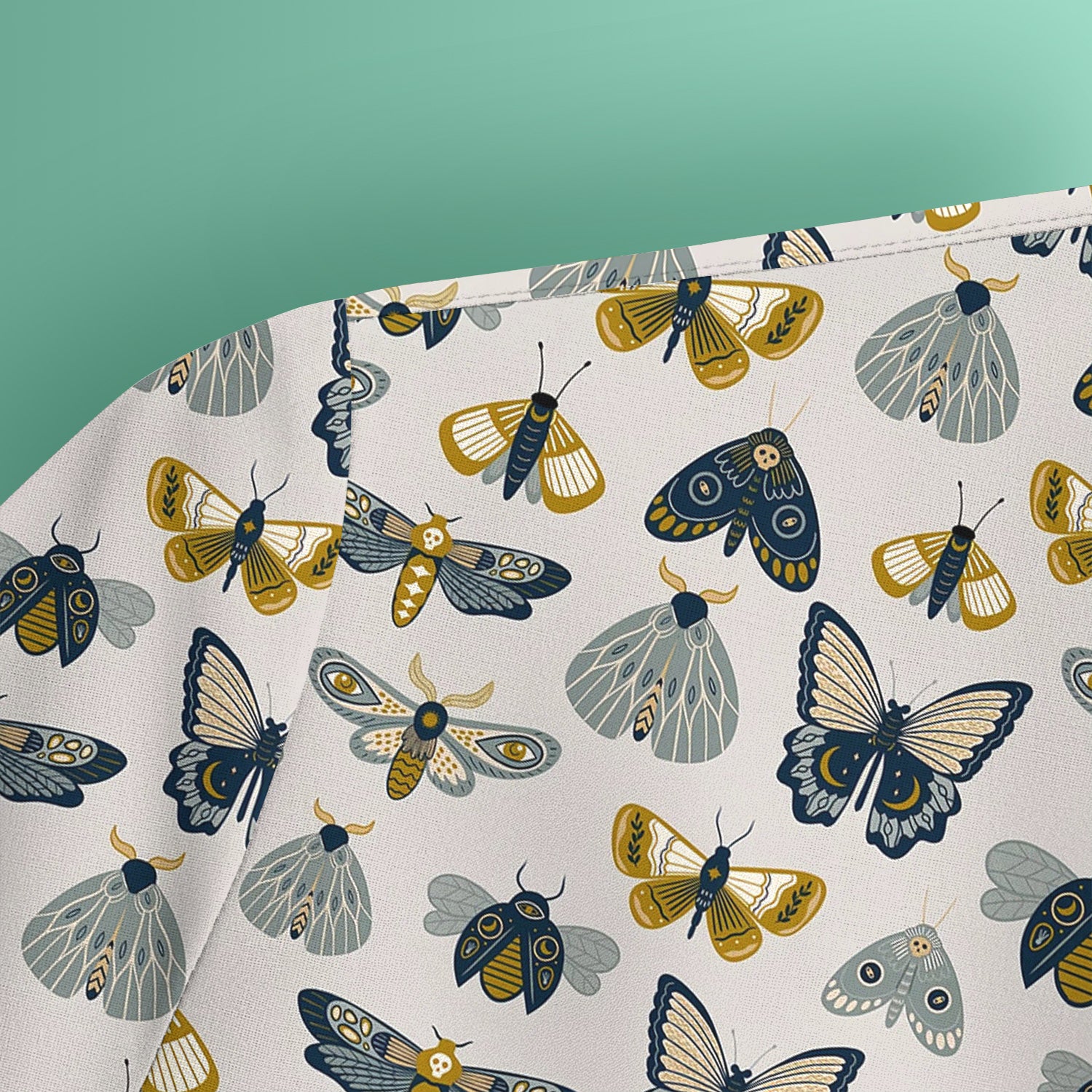 Vintage Butterfly Moth Insect Pattern Scrub Top, Comfortable Scrubs for Nurses