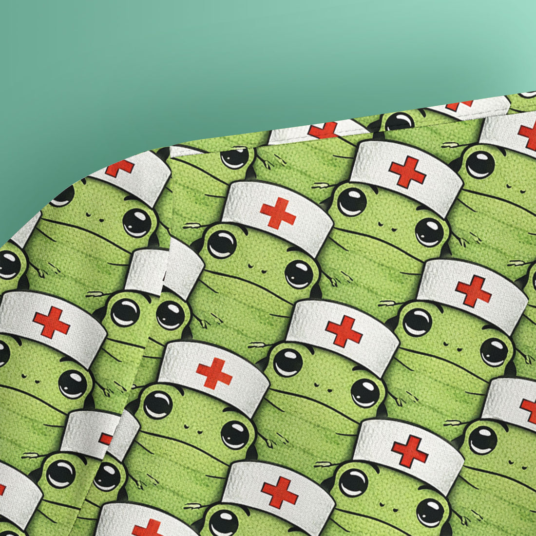 Funny Green Nurse Frog Scrub Top, Comfortable Scrubs for Nurses
