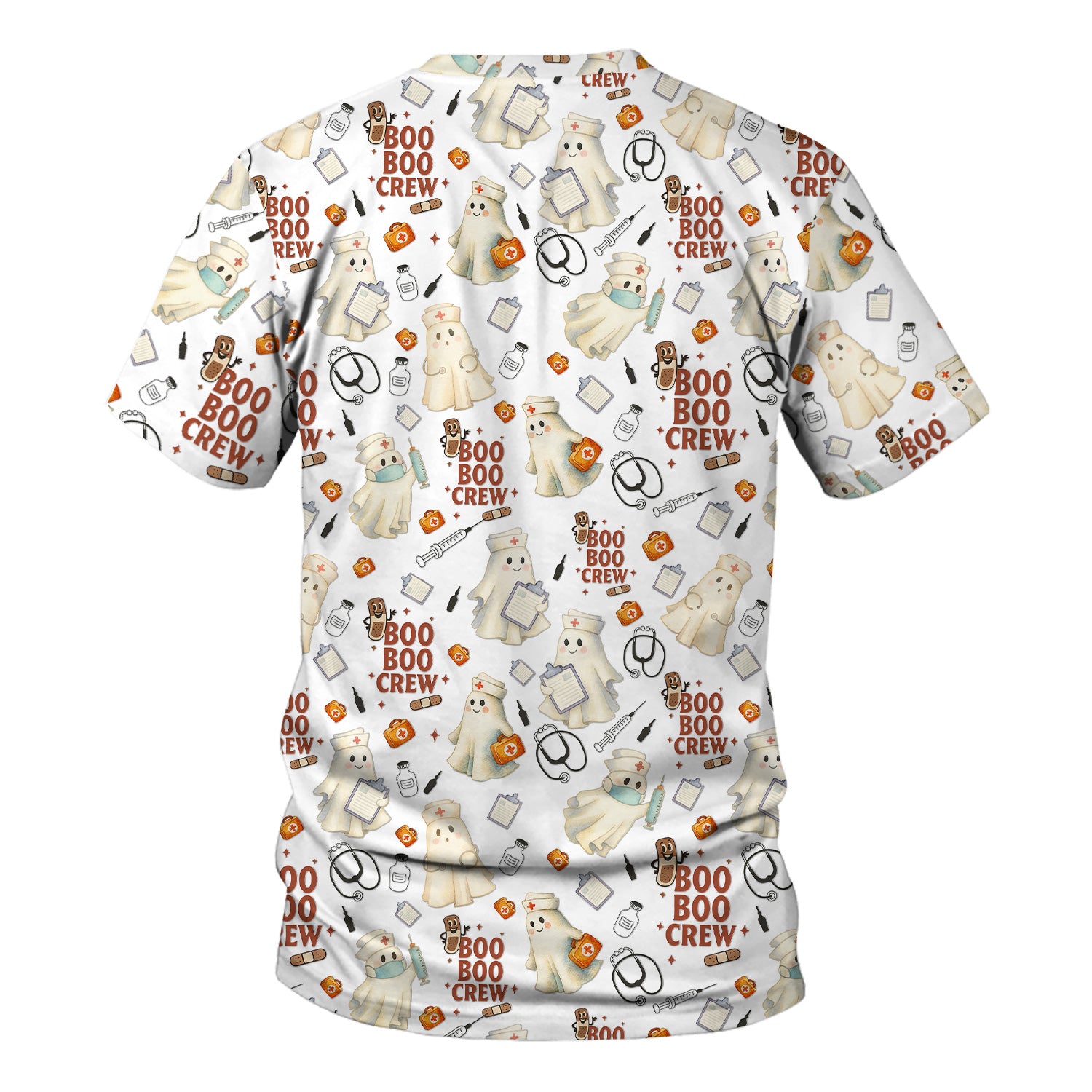 Cute Halloween Nurse Scrub Boo Boo Crew - Funny Ghost Medical Top for Women - Gift for RN LPN CNA