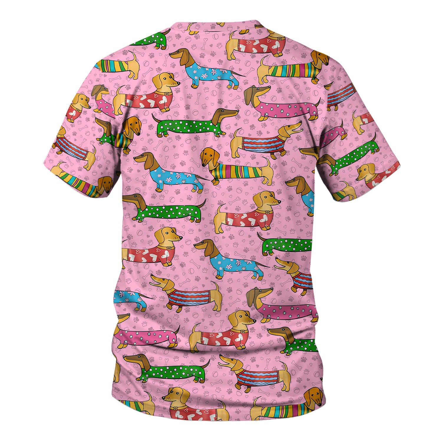 Cute Dachshund Dog Scrub for Nurse - Funny Animal Lover Top for Women - RN LPN CNA Healthcare Workers Gift