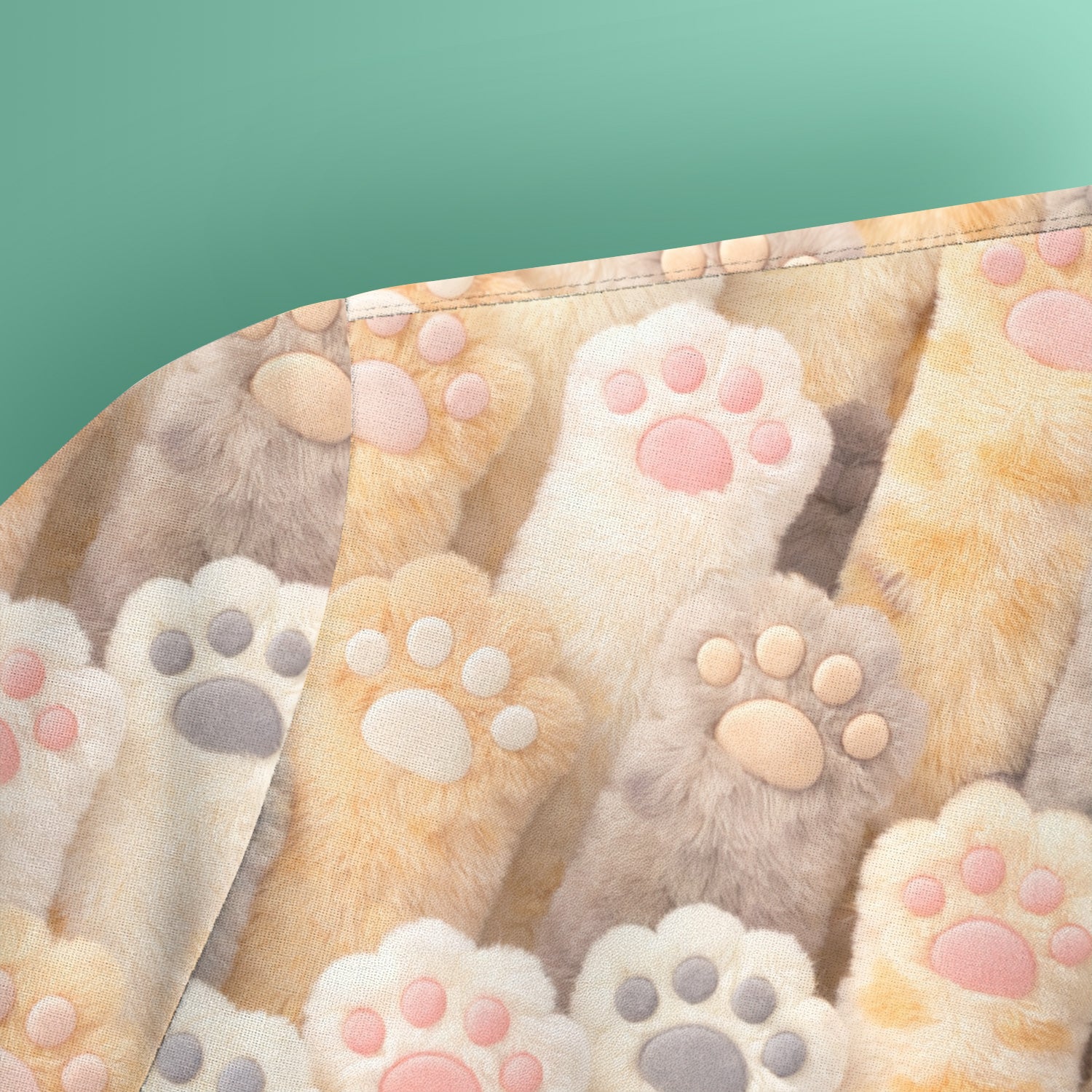 Cute Fluffy Cat Paw Pattern Scrub Top, Comfortable Scrubs for Nurses