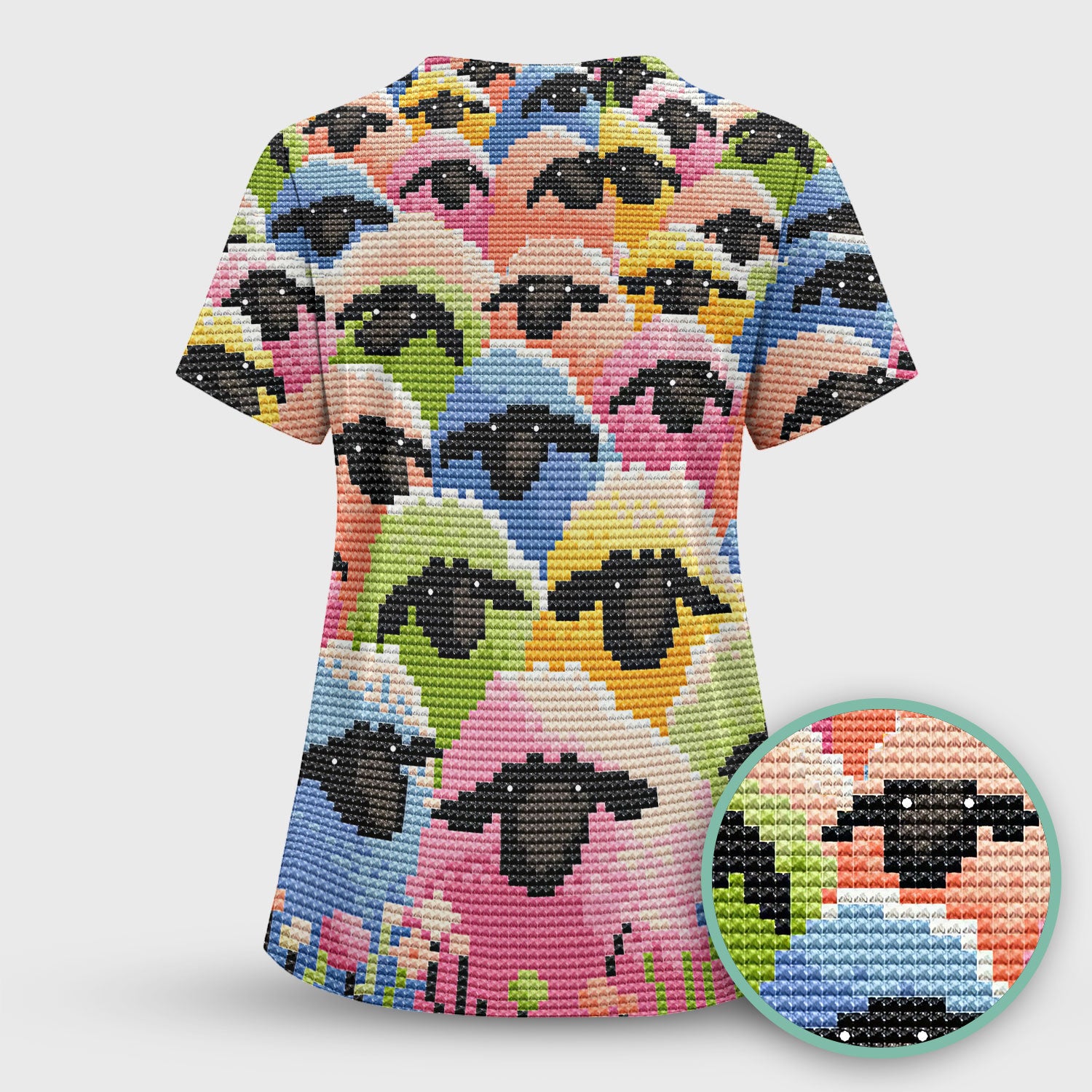Funny Sheep Scrub Top - Funny Lamb Shirt for Women - Comfortable Scrubs for Nurses - Breathable Fabrics Nursing Uniform